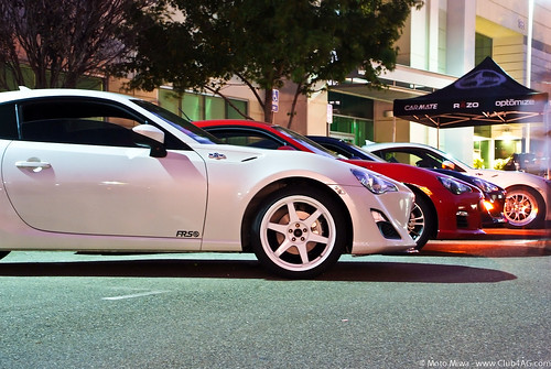 Cars lining a street