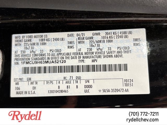 2021 Ford Escape SEL