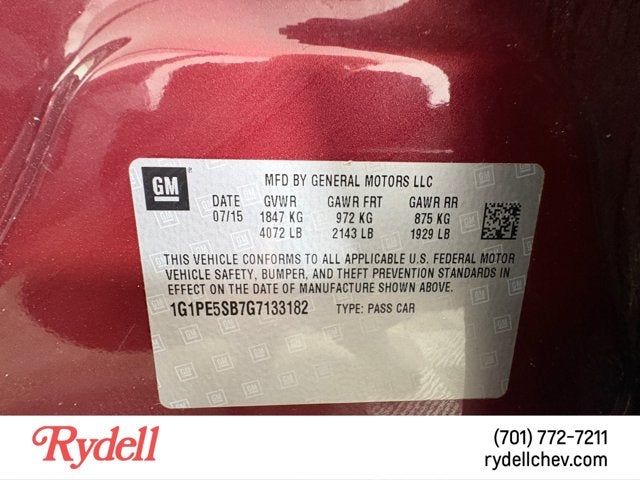 2016 Chevrolet Cruze Limited LT