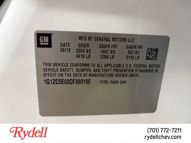 2012 Chevrolet Malibu LT w/1LT