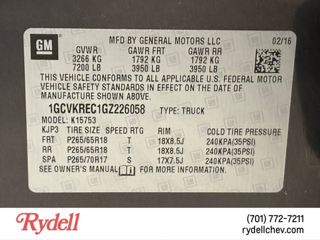 2016 Chevrolet Silverado 1500 LT
