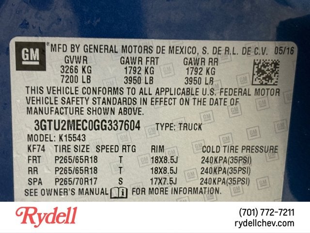 2016 GMC Sierra 1500 SLE