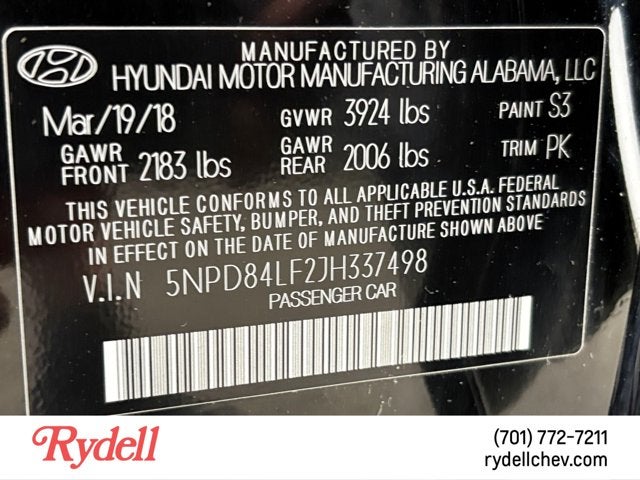 2018 Hyundai Elantra SEL