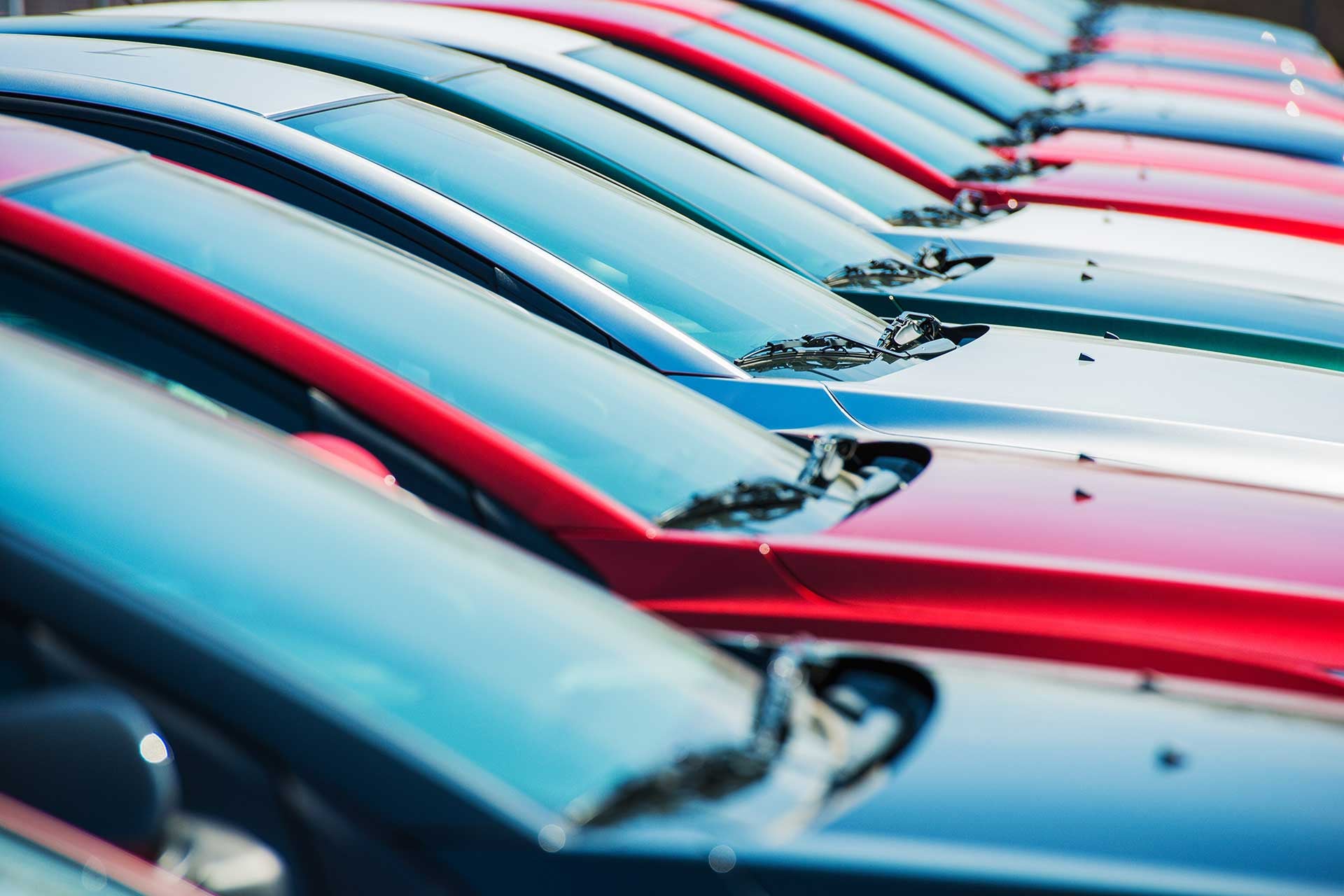 Used Cars lined up at a car lot